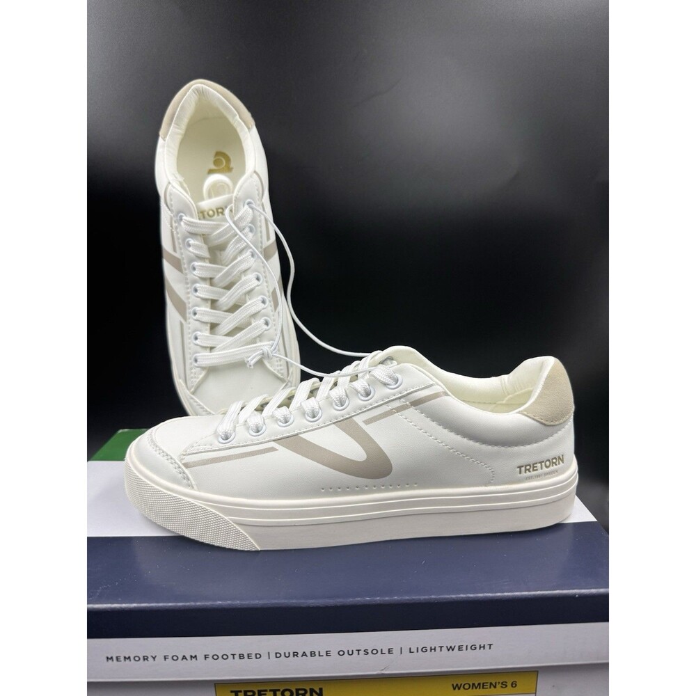 Tretorn “Serve” Women’s White/Gray 6 Memory Foam Footbed Sneaker Shoes NEW